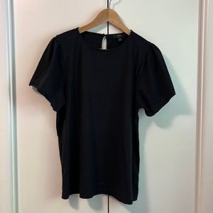 J. Crew Puff Sleeve Tee - Black Size M